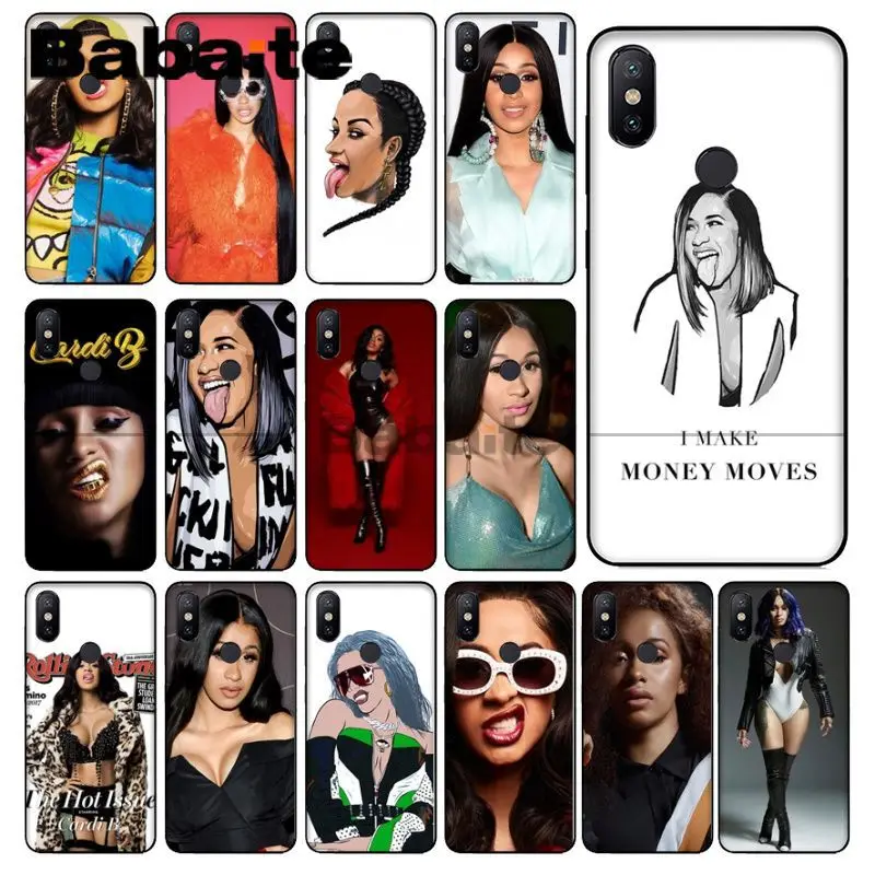 Babaite модный Nova Cardi B язык тонкий черный мягкий чехол для телефона redmi 5plus 5A 6pro 4X note5A