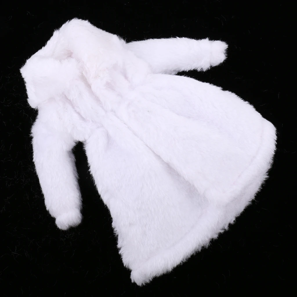 Doll Clothes Fashion Plush Overcoat Outwear for 1/6 Barbi BJD SD Dolls Clothing Dress Up Clothing Dolls Accessory Birthday Gift