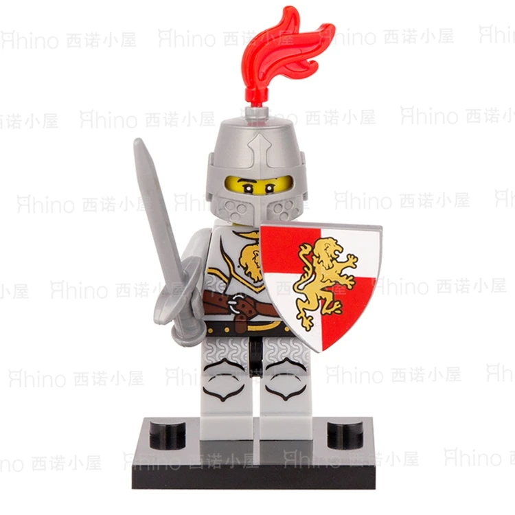 

Single Sale Series Kingdoms Lion Knight Medieval Rome Knight minifig super heroes star war Building DIY Blocks Kids Toys Gifts