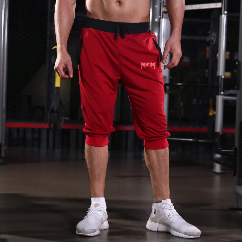 Summer men's shorts running shorts gym fitness bodybuilding shorts men's sports training five points shorts