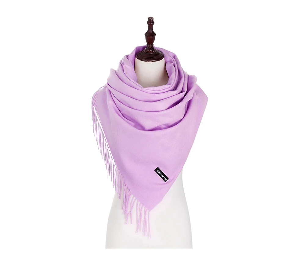 190 см* 70 см высококачественные кашемировые шарфы с кисточкой сплошной цвет женский зимний шарф женские теплые модные женские шарфы