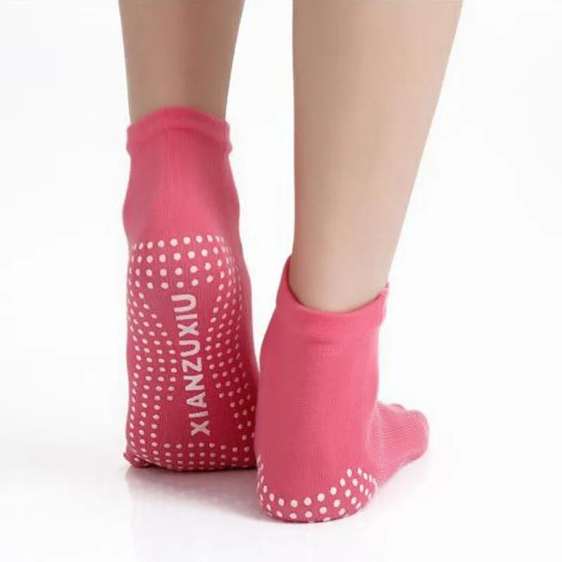 1 пара Женские носки для йоги нескользящие массажные с резиновым покрытием фитнес теплые носки тренажерный зал танцы Спорт упражнения