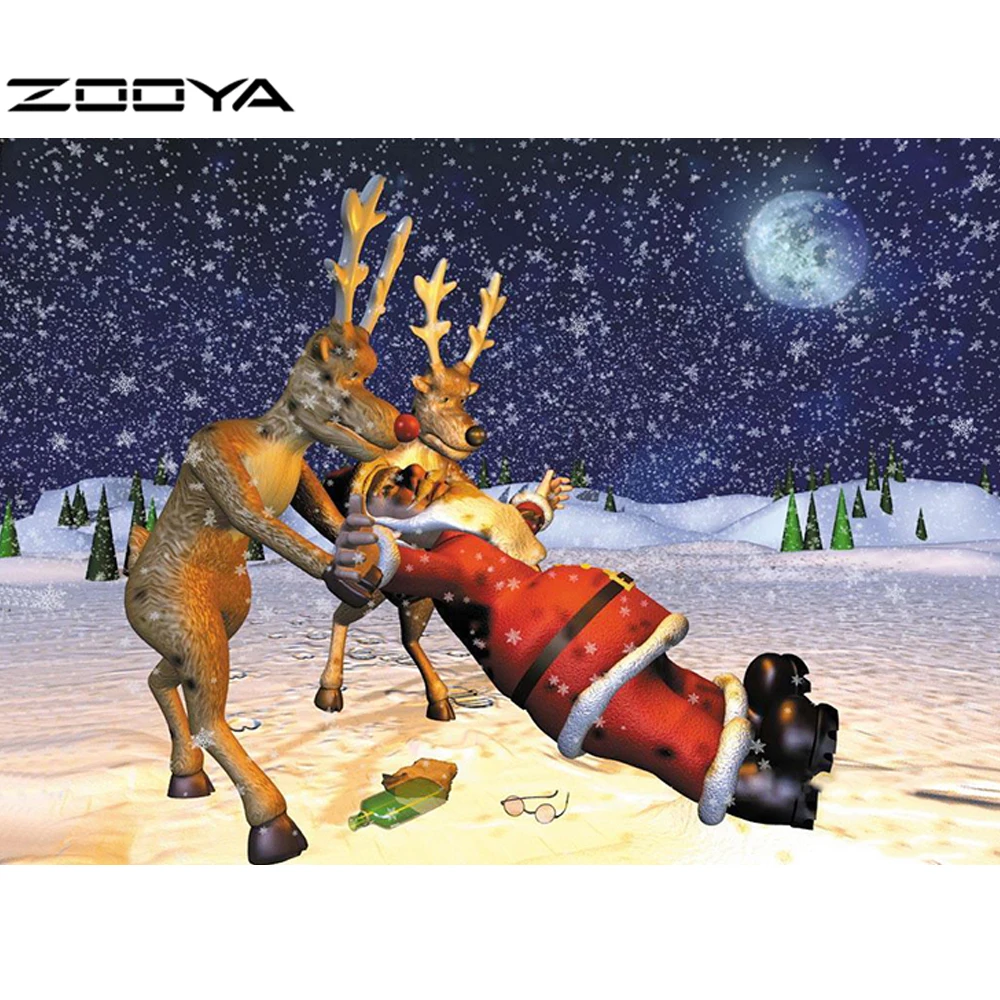 ZOOYA DIY Новое поступление Алмазная картина крестиком Отец Рождество вышивка