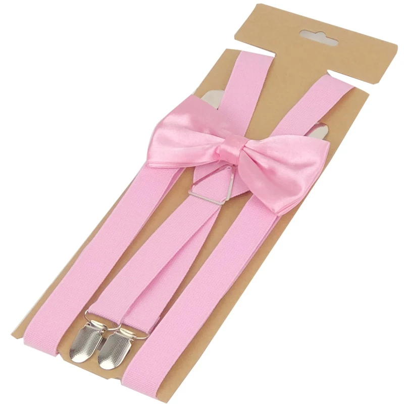 AEbone розовый галстук бабочка подтяжки для женщин 4 кнопки бабочкой подтяжки женские брюки подтяжки красный розовый бордовый 2,5*110 см Sus26
