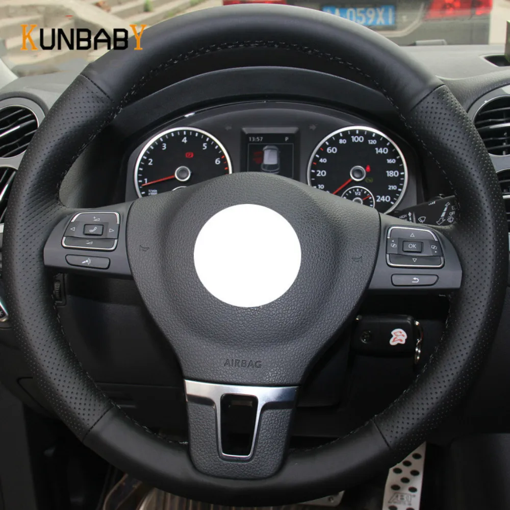KUNBABY Micro Fibre Авто Кожаный чехол на руль для Volkswagen VW Gol Tiguan Passat B7 CC Touran Jetta Mk6 MK5|Чехлы