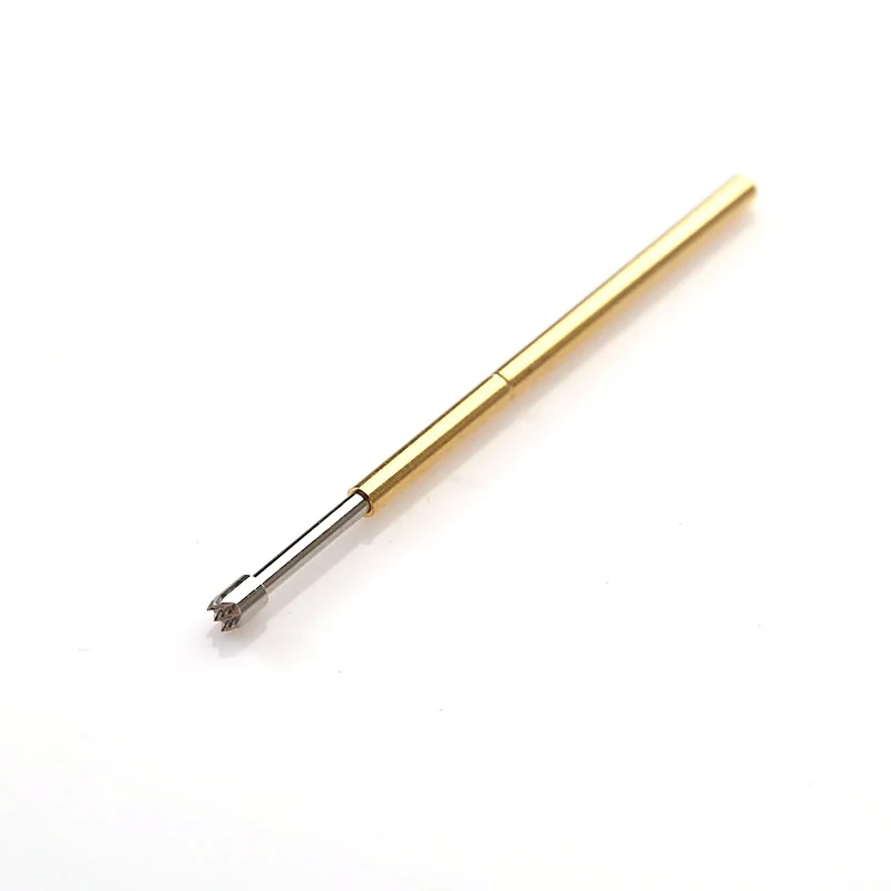 P100-H2 Length 33.35mm Metal Spring Test Probe Sawtooth Tip Spring Probe Tool For Test Voltage Gold Thimble Home Tool