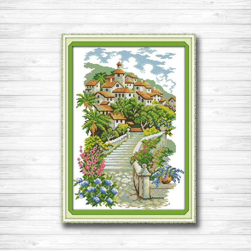 

European-style castles scenery home painting 14CT 11CT counted cross stitch Needlework Set Embroidery kits chinese cross stitch