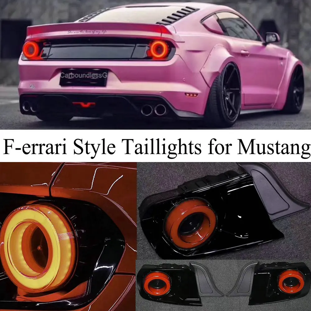 

F-errari Style LED reaar bumpmer lamp ABS Car Running Taillights Auto rear tail lamp for Ford Mustang 2017 2018 2019 car lights