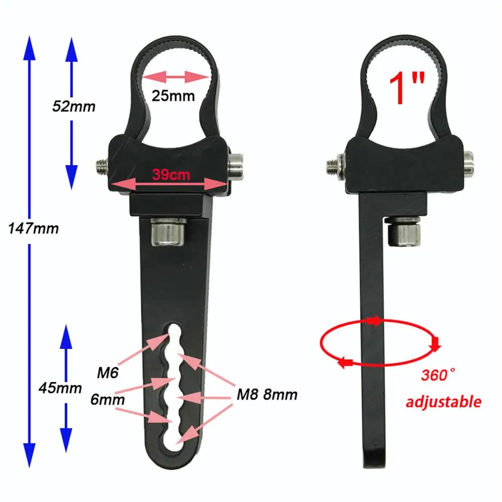 Universal Mount Bracket Tube Clamp Roll Cage Bumper Holder for Led Light Bar Led Work Driving Light 1 1.25 1.5 1.75 2 inch in Round Square Single Row Dual Row Straight Curved Barra ATV UTV Truck Pickup 4x4 4wd  (6)