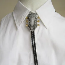 Винтажный посеребренный гитарный музыкальный свадебный Боло галстук ожерелье шейный галстук BOLOTIE-MU044SL