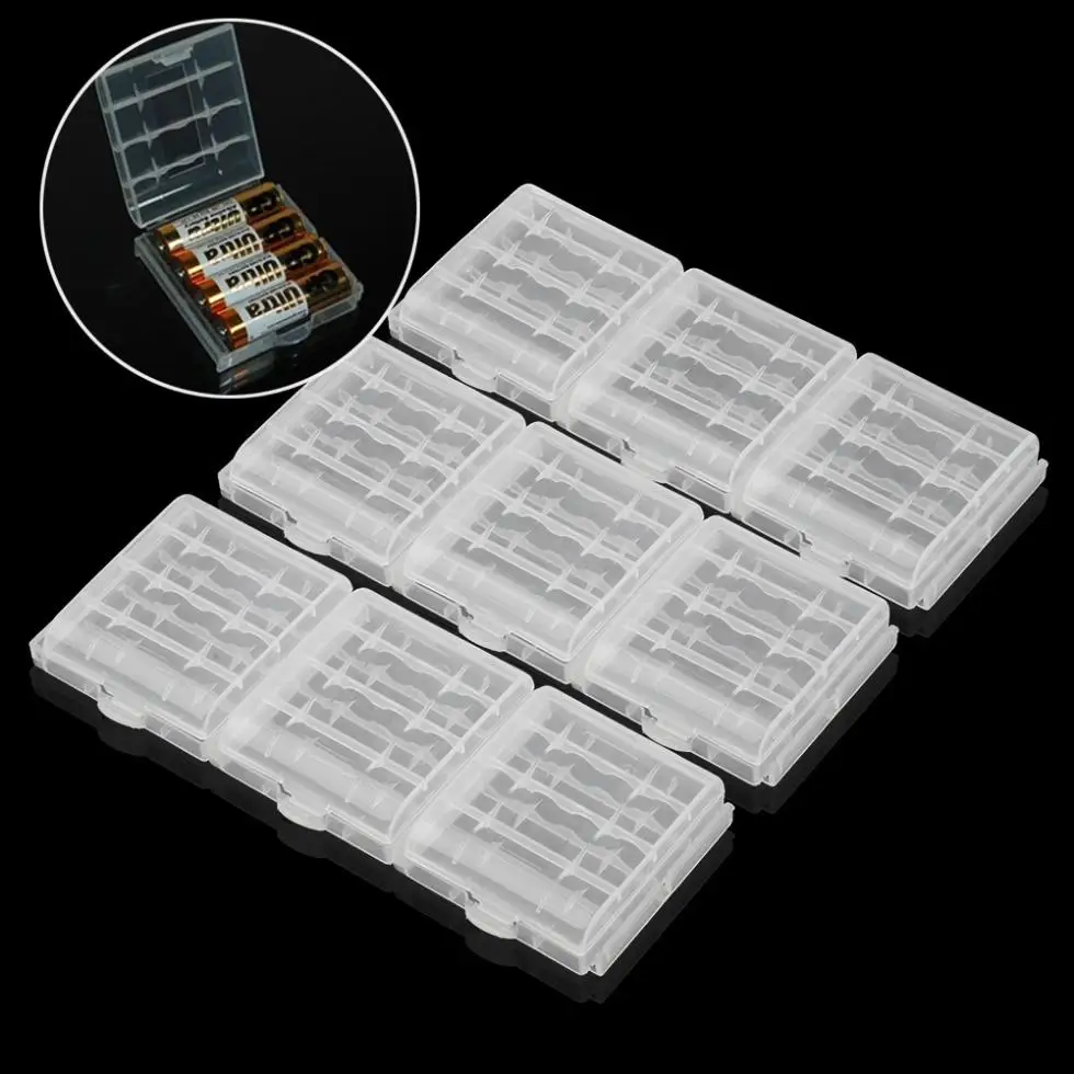 8Pcs Batterie Aa Caso Aa Potere Di Vendita Di Plastica Aa / Aaa Battery Storage Box Supporto Del Sacchetto Duro Della Cassa Di Batteria Supporto