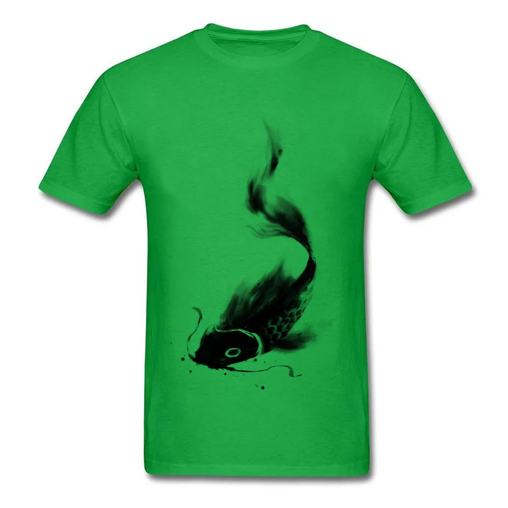 Tops Tees Koi Wash Summer Fitted Fashionable Short Sleeve 100% Cotton Fabric O-Neck Male Top T-shirts Fashionable T-shirts Koi Wash green