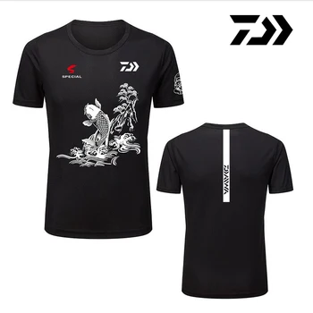 

Summer Daiwa Clothing for Fishing Camouflage Outdoor Fishing Tshirt Breathable Letter Short Sleeve Top Sport Quality Fishing Tee