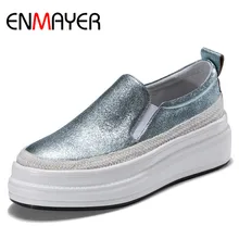 ENMAYER/обувь из натуральной овечьей кожи женская обувь на плоской платформе женская повседневная обувь с круглым носком женская обувь на плоской подошве