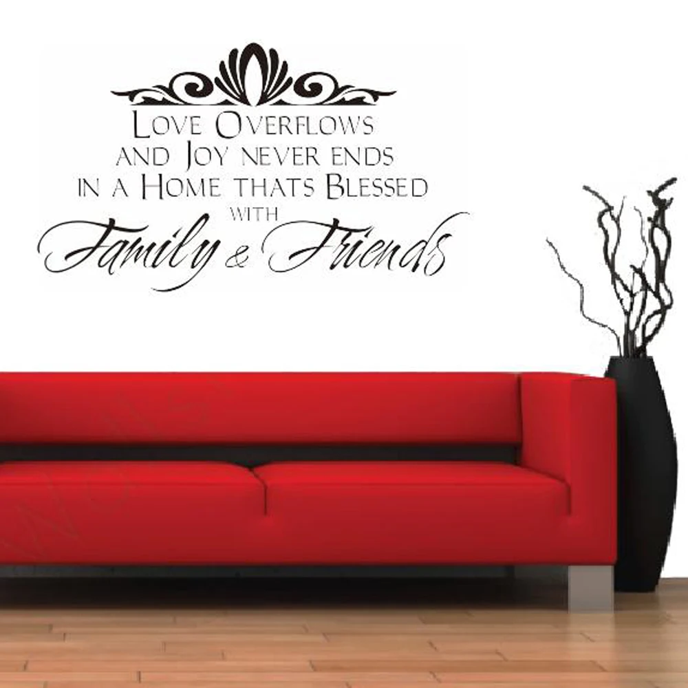 family&friends with motto Wall Sticker The Letters Motto Love Removable