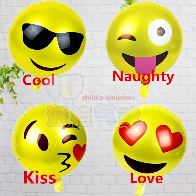 4 Pcs Visage Sourire Emoji Globos Emoticones Expression Feuille Ballons D Helium Cool Baiser Amour Mechant Fete D Anniversaire Decoration Aliexpress