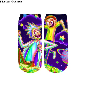 

Anime Cartoon Rick and Morty 3D Print Anklet Socks Colorful Stockings Tight Cute Fashion space galaxy Hose Casual short Socks