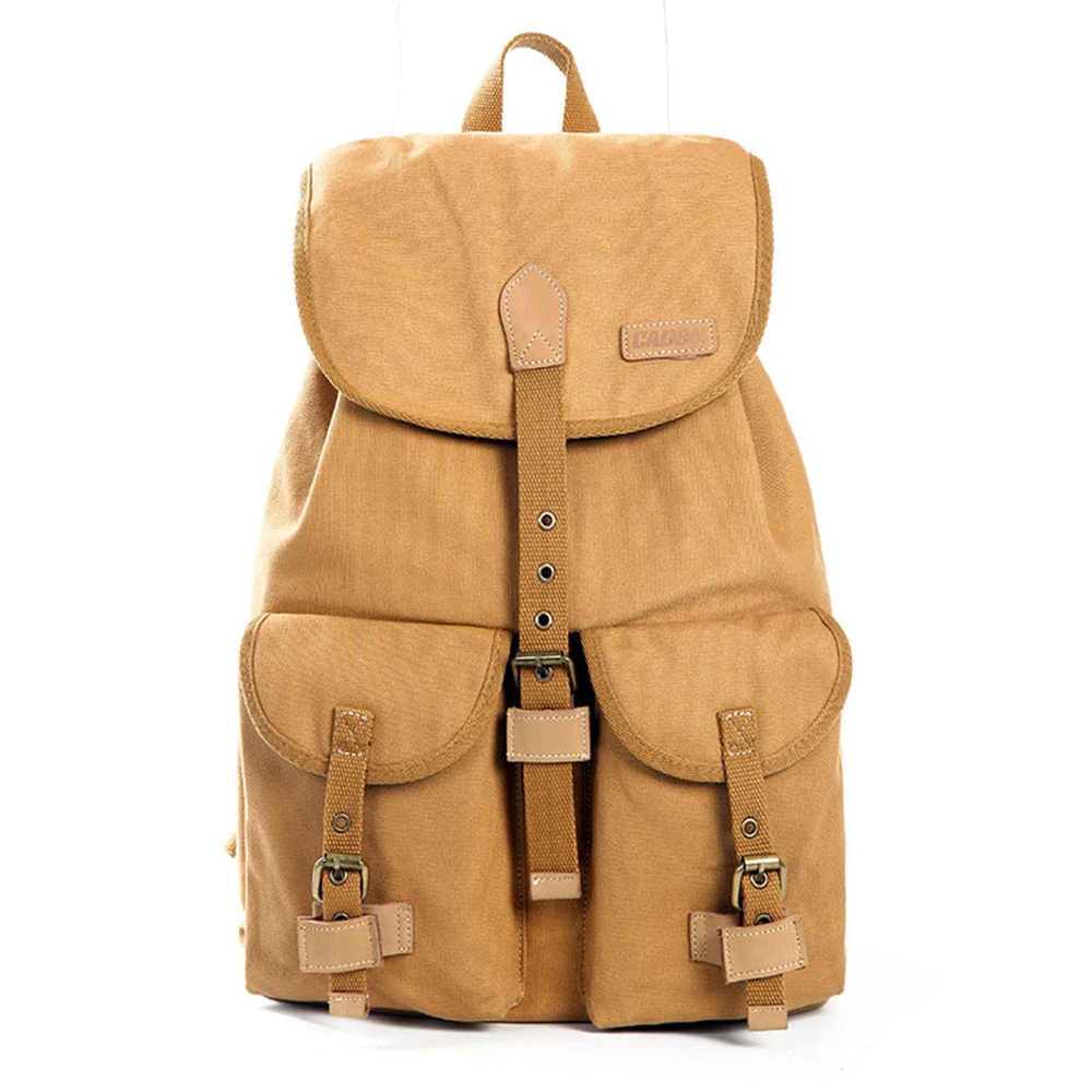 

Canvas Waterproof Vintage Camera Double Shoulder Bag Backpack with Removable Inner Bag for Nikon Canon