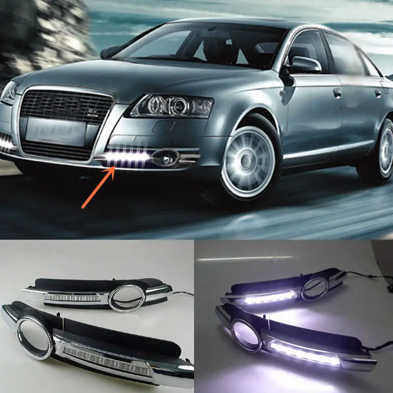 

2pcs White LED Daytime Running Light DRL Drive Fog Lamp for Audi A6 2005-2008 AB