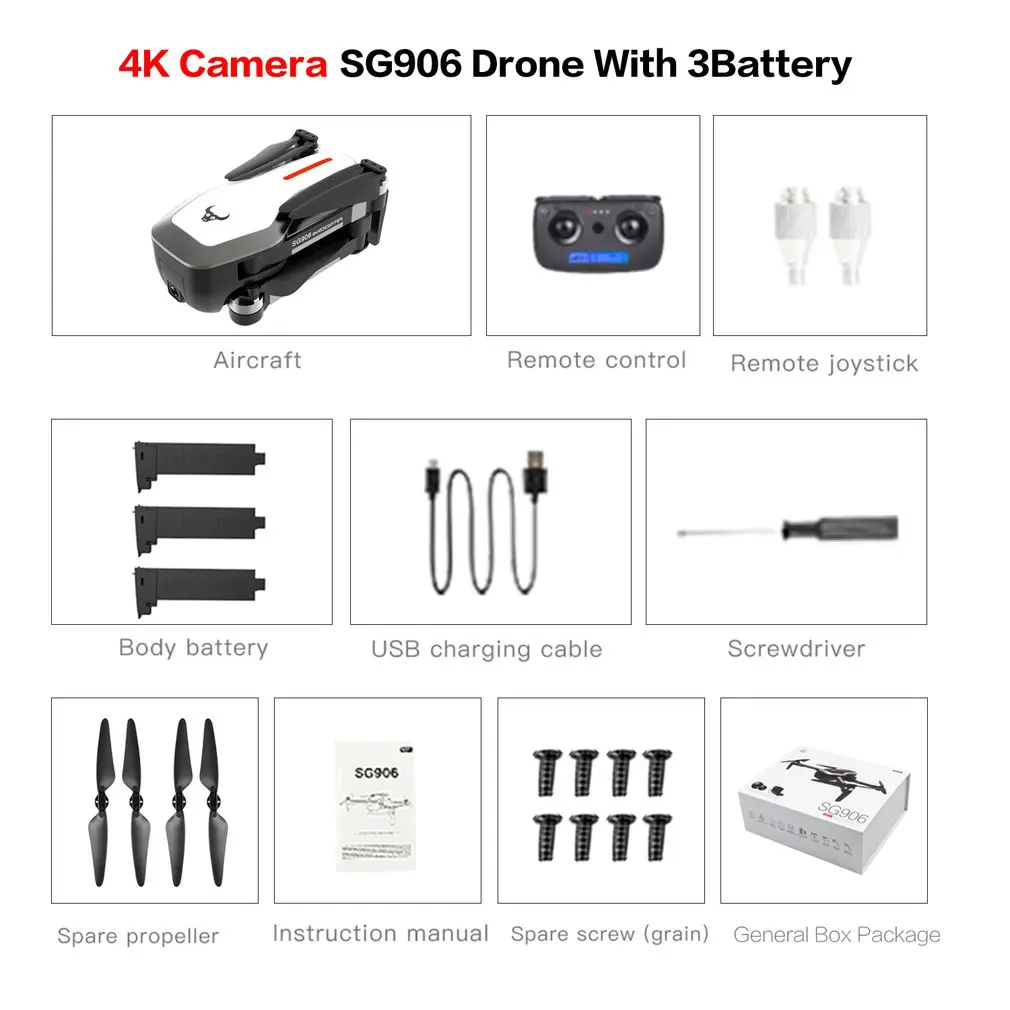 SG906 gps 5G wifi FPV RC Дрон 4K бесщеточный селфи Дрон с камерой HD RC Квадрокоптер складной Дрон VS Visuo XS816 F11 Дрон - Цвет: 4K 3BAT GB W