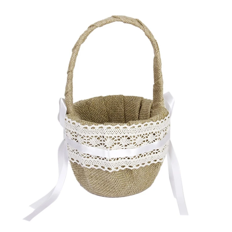 

Vintage New Retro Lace Ribbon Bow Wedding Flower Wedding Wedding Shower Party Girl Basket