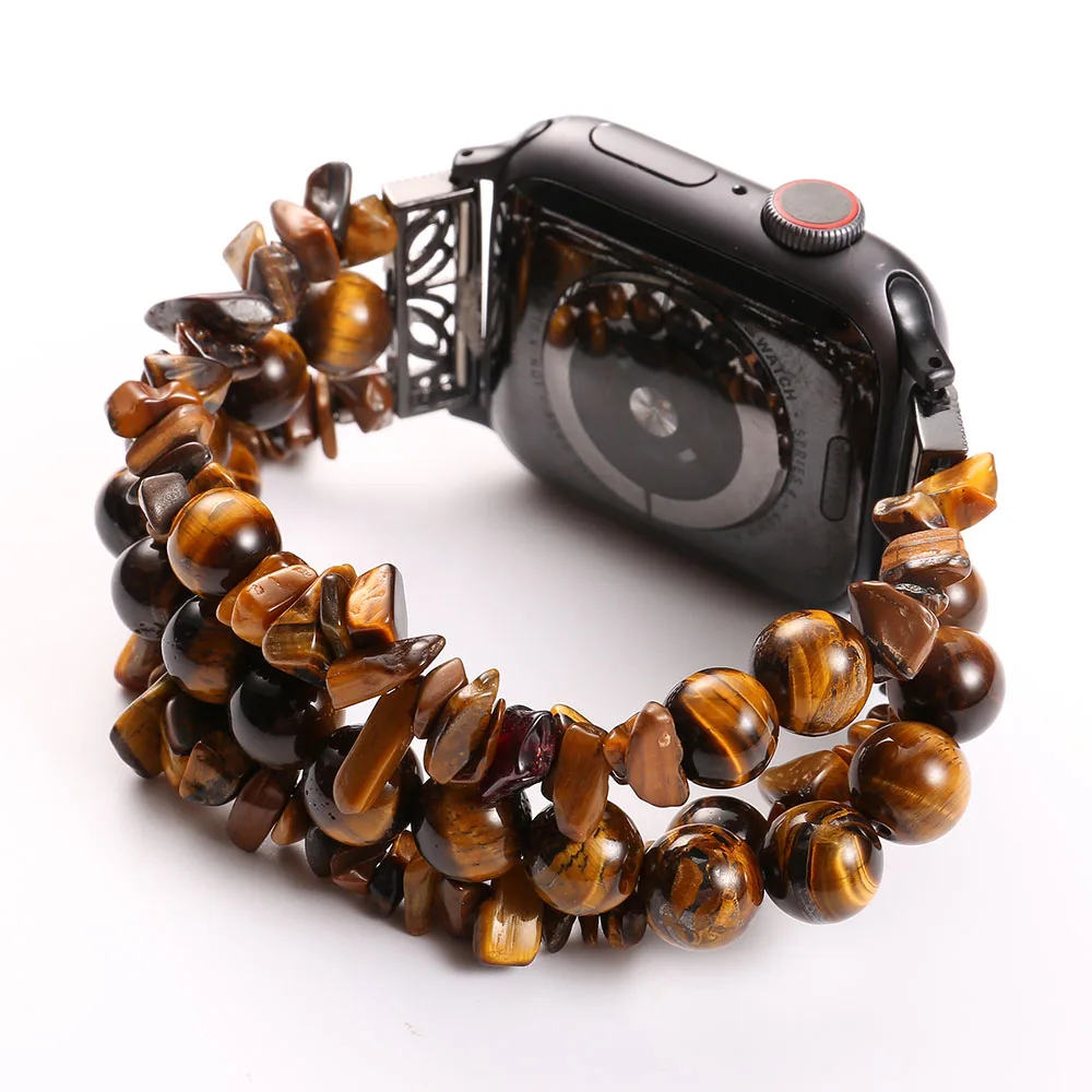 

New Design Stone Shape Beads Bracelet for Apple Watch Band Series 5 4 3 2 1 Women Girl Wrist Strap for iWatch 40/44/38/42mm Belt
