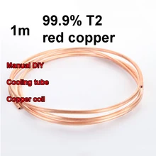1 m T2 Rosso bobina di Rame 2/3/4/5/6/8/10/ 12/14/16mm tubo di Rame Aria Condizionata Tubo di Rame Tubo Morbido 99.9% T2 di Rame FAI DA TE di Raffreddamento