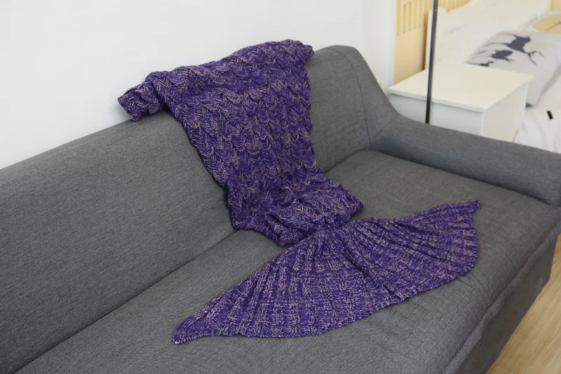 CAMMITEVER 180*90 см большой хвост русалки одеяло крючком Русалка одеяло для взрослых, мягкие всесезонные одеяла на кровать