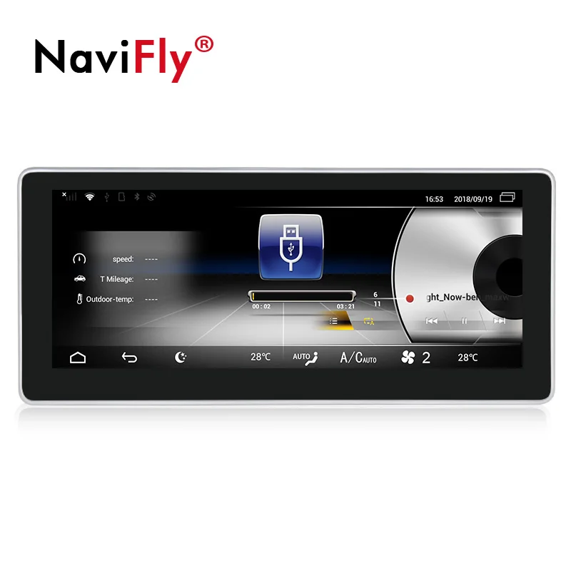 Best NaviFly Android 7.1 car gps navigation multimedia player for Benz C-Class W204 S204 2008-2010 RAM 3GB 10.25 inch WIFI 4G LTE BT 2