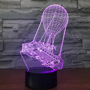 

Hot air balloon 7 color 3D night light touch LED lamp gradient vision lamp small table lamp 1924