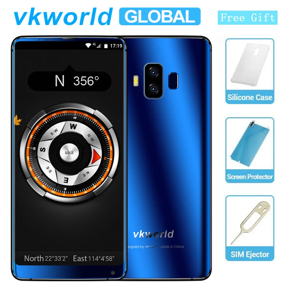 Vkworld S8 5 99 дюймов 18:9 Дисплей FHD 5500 мАч сотовый телефон Face ID 4 Гб 64 MTK6750T Octa Core 16MP Android 7 0