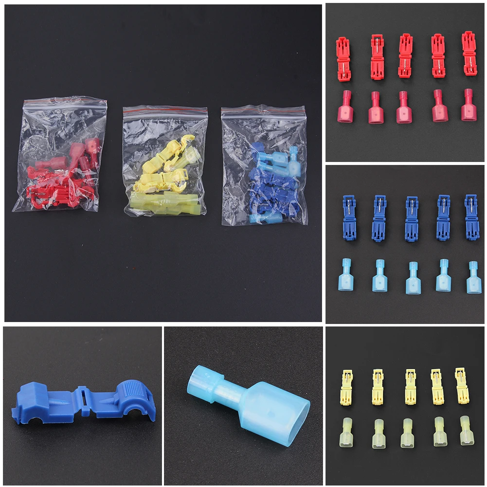 

30pcs Electrical Cable Connectors Quick Splice Lock Wire Connectors Terminals Crimp Electrical Car Audio Cable Wire Set(random)