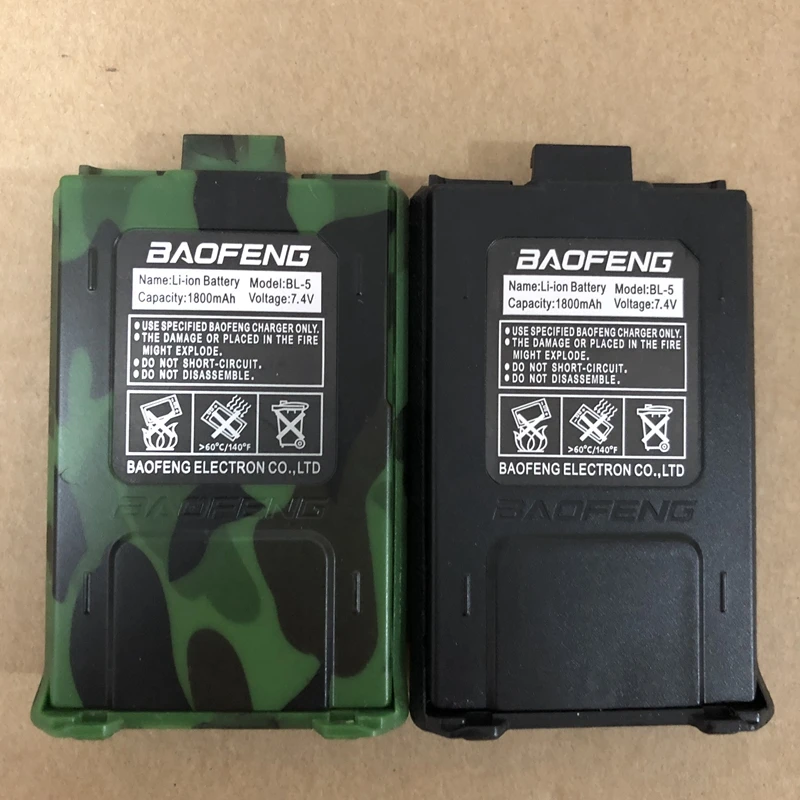 2 шт. UV 5R портативная рация батарея BL 5 1800 мА/ч 3800 Оригинал baofeng фабрики