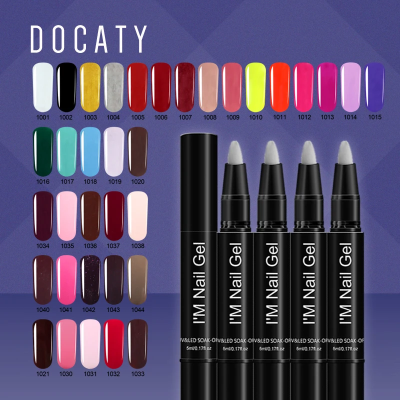 Docaty новый набор 35 цветов Ручка для дизайна ногтей 3D Сделай Сам Модный лак Набор