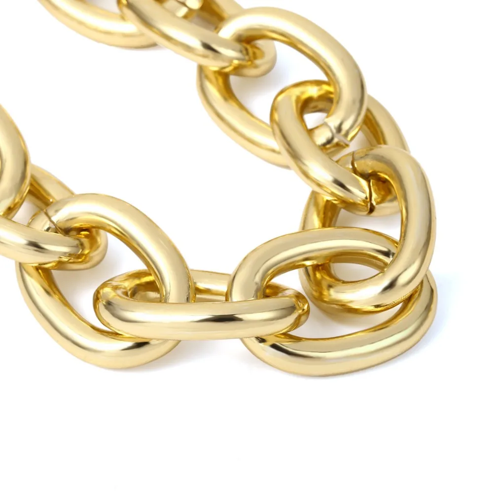 Новое ожерелье-чокер в стиле панк преувеличенное винтажное Золотое серебряное геометрическое ожерелье из сплава s для женщин хип-хоп ювелирные изделия Прямая