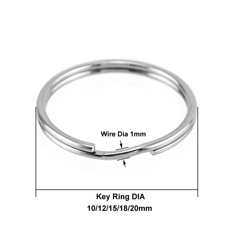 Основа из нержавеющей стали, Брелок диаметром 10 мм/12 мм/15 мм/18 мм, кольцо из нержавеющей стали 20 мм, 10 шт