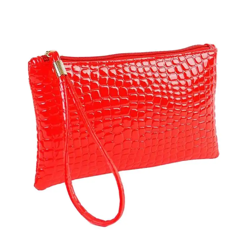 Кошелек для монет, Женский кошелек, пять цветов, Крокодиловая Кожа, клатч, сумочка, сумка, кошелек для монет, женские короткие стильные сумки для женщин - Цвет: Красный