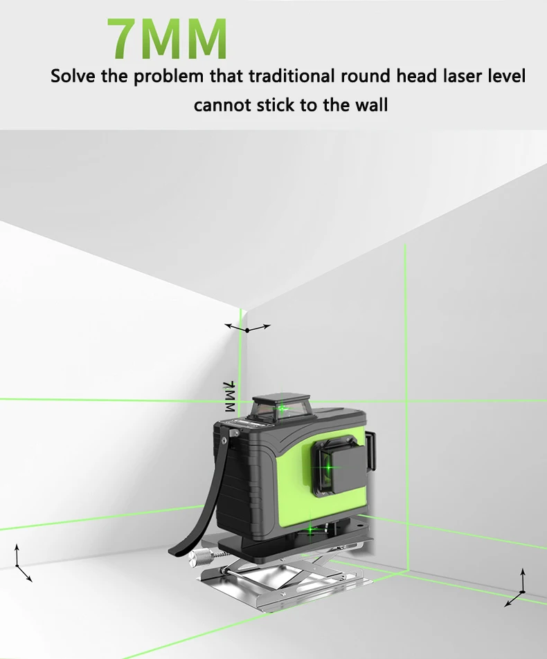 12 линия 16 line3D лазерный уровень 360 вертикальный и горизонтальный лазерный уровень самонивелирующийся перекрестный 3D зеленый лазерный уровень с наружным