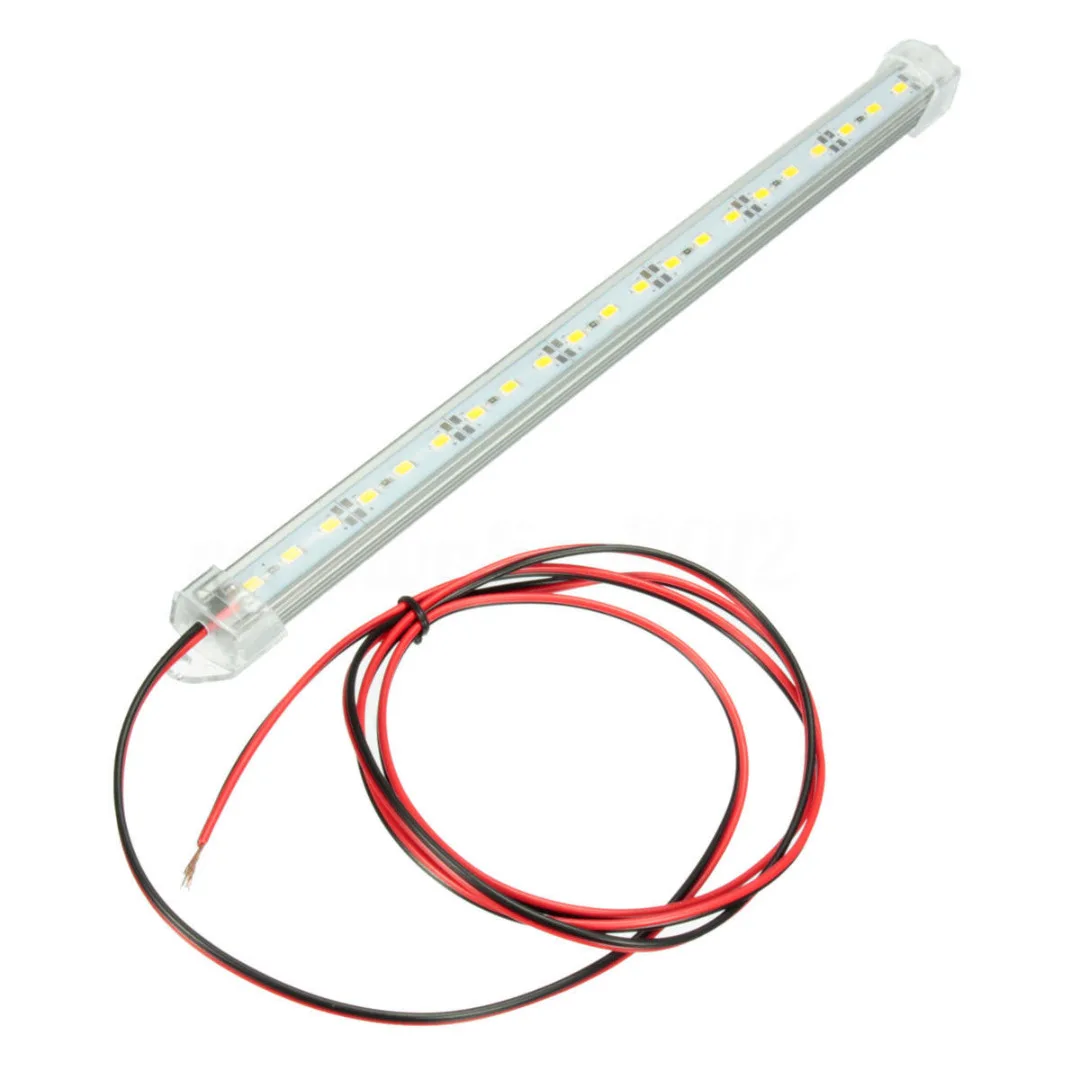 2Pcs/set 30cm 12V Clear White 21LED 5630 SMD Car Bar Cabinet Interior Strip Light
