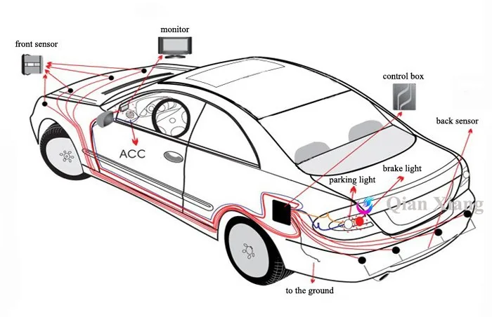 Сенсоры парковочные 8 сзади Вид спереди обратный резервный комплект радар Системы электроники Интимные аксессуары + ЖК-дисплей Дисплей