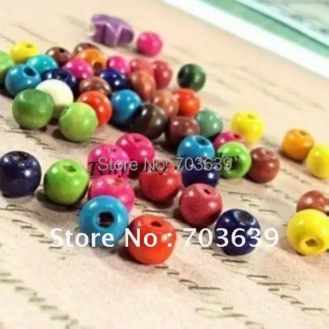 

Mixed Color 6mm Round Wood Beads For Bracelet DIY Free Shipping