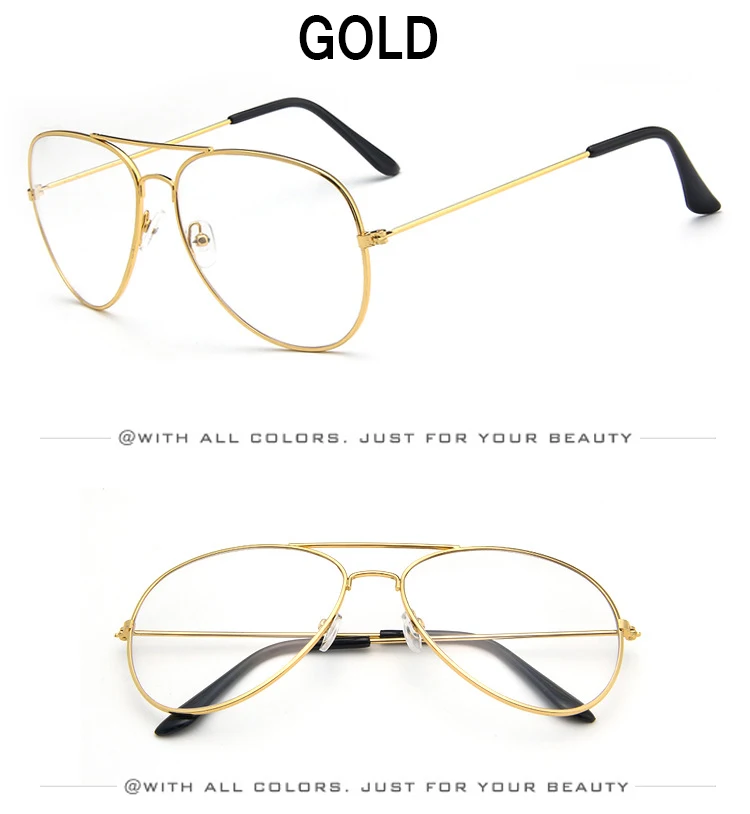 Eyeglasses frames women men pilot style 3025 Ray Metal Glasses transparent female  (5)