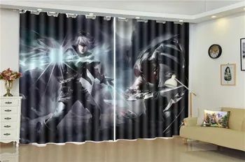 

Blackout Curtain Promotion 3d Cartoon Character Warrior Decoration Indoor Living Room Bedroom Kitchen Window Blackout Curtain