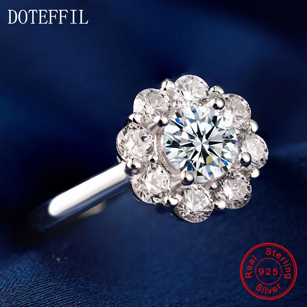 Женское кольцо из серебра 100% пробы с подвеской в виде Розы|women silver rings|zircon ringsilver ring