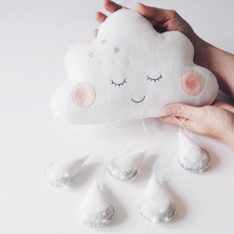 

Cloud Smiling Face Rain Hanging Decorated Tents Supporting Photographic Props Baby Bed Bumper Children Room Decoration