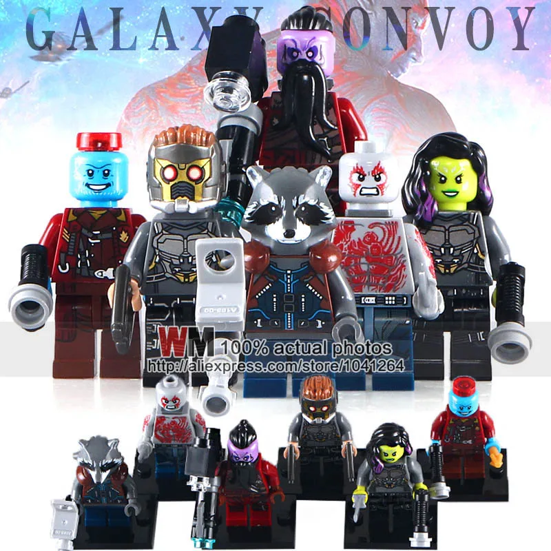 

Building Blocks 10Lots ofDecool0262-0267 Star-Lord Nebula Yondu Drax the Destryer Rocket Racoon Kids Toy