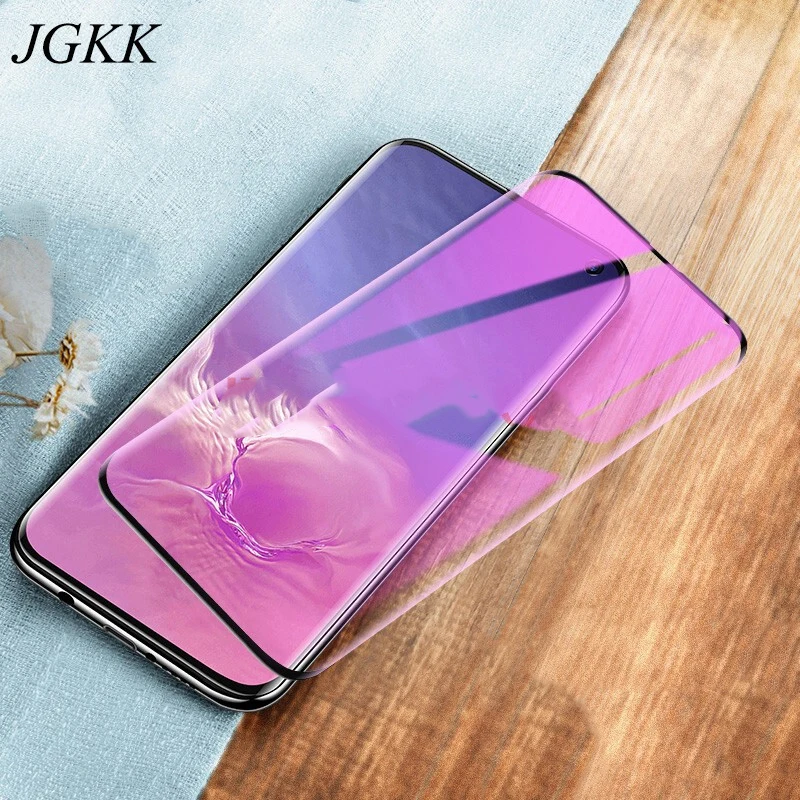 JGKK 3D Anti Blue Full Cover Tempered Glass for Samsung S10 Plus Screen Protector for Galaxy S10 Plus Glass Protective Film