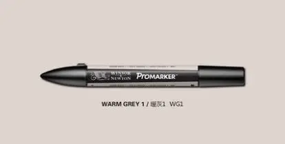 Winsor& Newton ProMarker двойной наконечник графический маркер-серый и черный - Цвет: Warm Grey 1