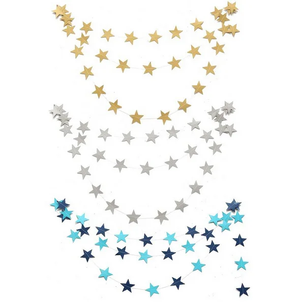 Wall Hanging Paper Star Garlands Long Birthday String Chain Wedding Party Banner Handmade Children Room Home Decor | Дом и сад