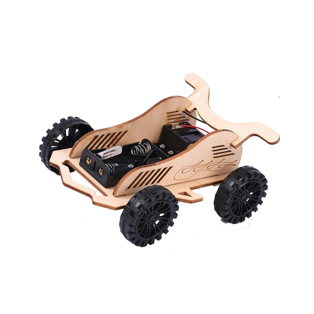 Wooden DIY Educational Science Go-kart Car Toy Experiment Kits for Kids Children Students Teacher Teaching Aids